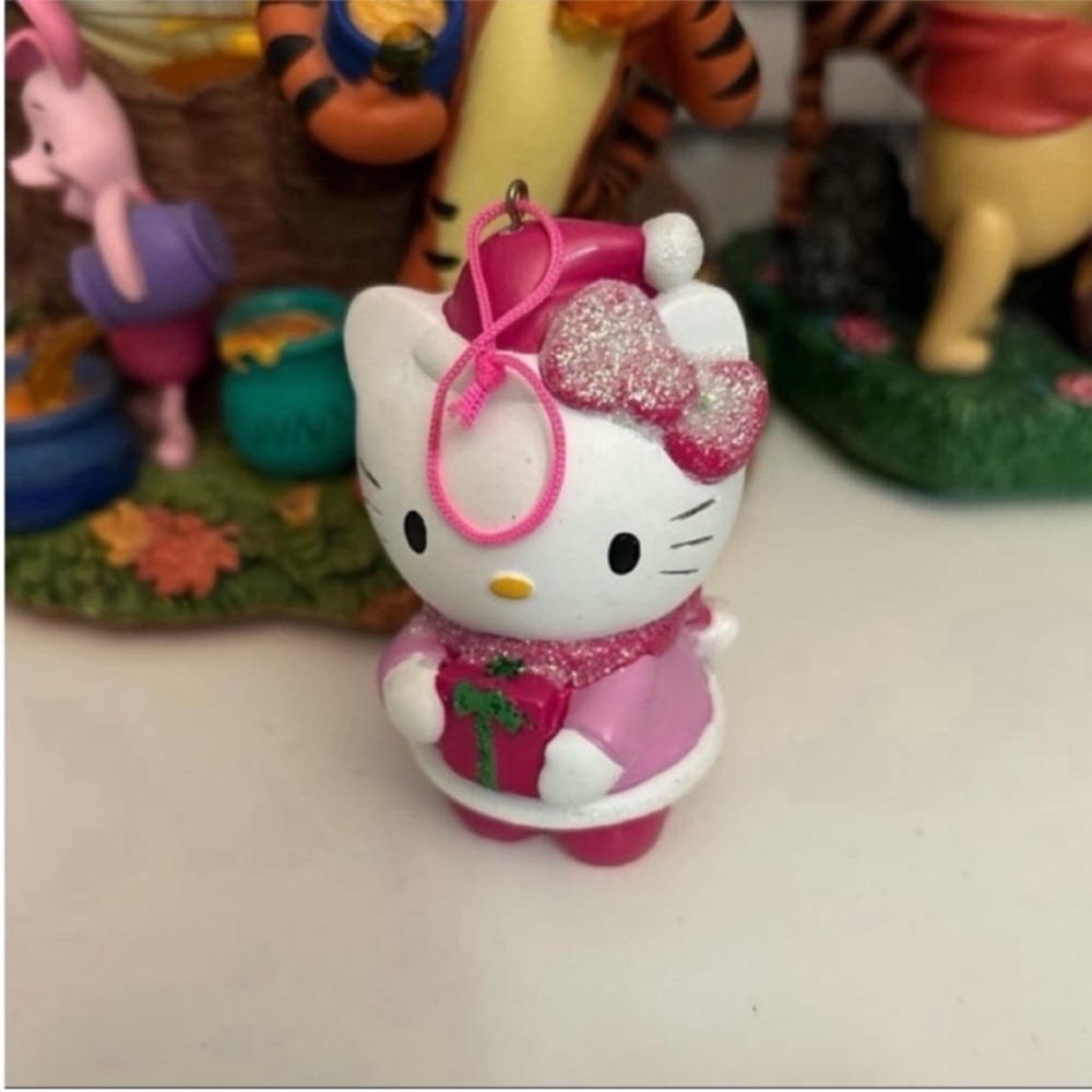 Vintage 2007 Hello Kitty Pink Glitter Ornament Rare